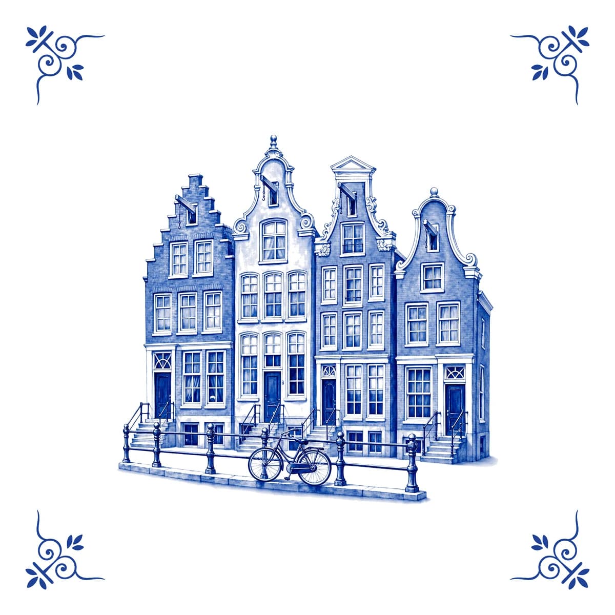Grachtenpanden, Delfts blauw tegeltje