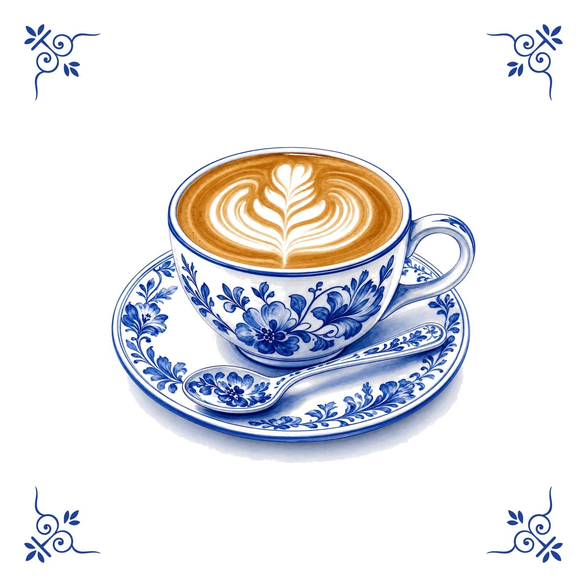 Koffie, Delfts blauw tegeltje